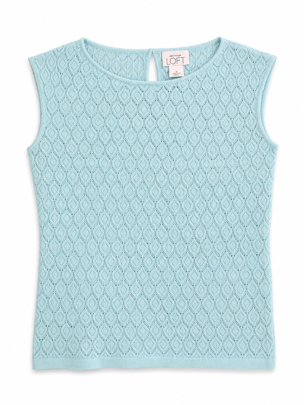 LOFT Sky Blue Lace Sleeveless Blouse
